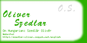 oliver szedlar business card